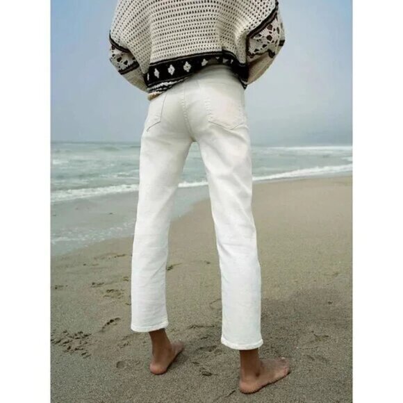 MOTHER The Tomcat High Waisted Jeans in Wash Cream Puffs Size US 26 - Picture 12 of 13